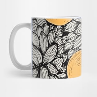 Leaves and Moon Pattern Background Illustration Mug